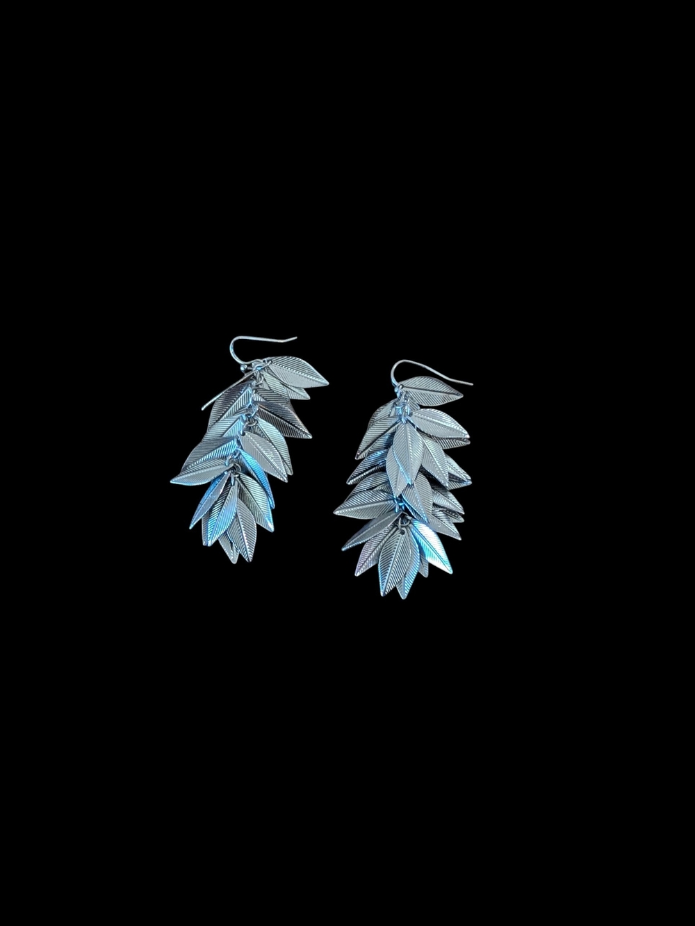 Silver Leaf Cascade Earrings - Women Jewelry Earrings - Picture 4 of 6